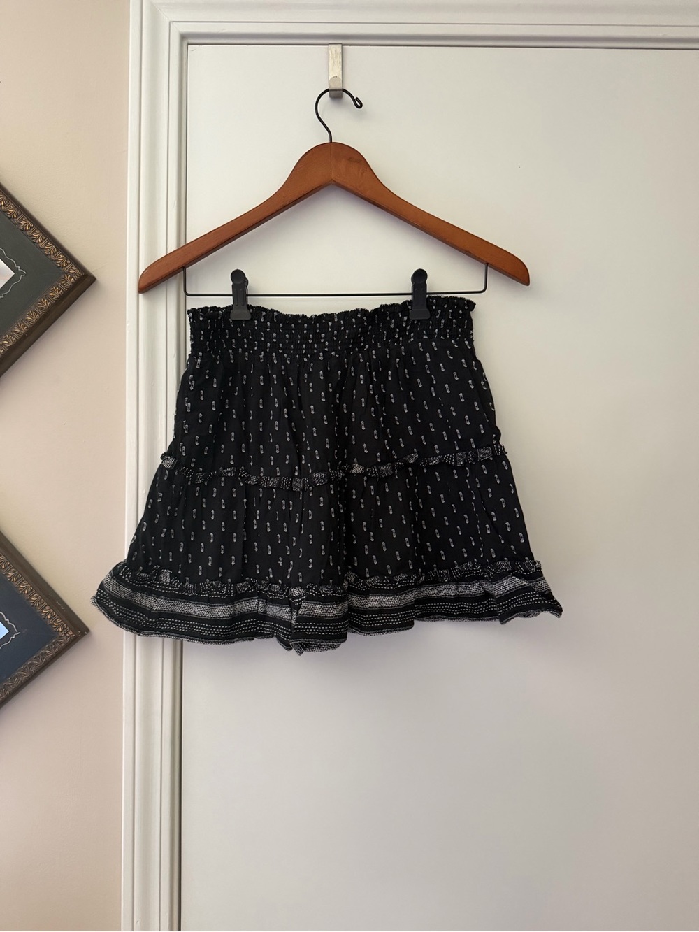 Vineyard Vines Black Mini Skirt with White Dot Print